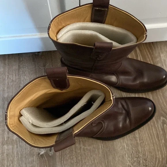 Cole Haan men’s mid-calf brown leather western style boots. Like new! Size 10